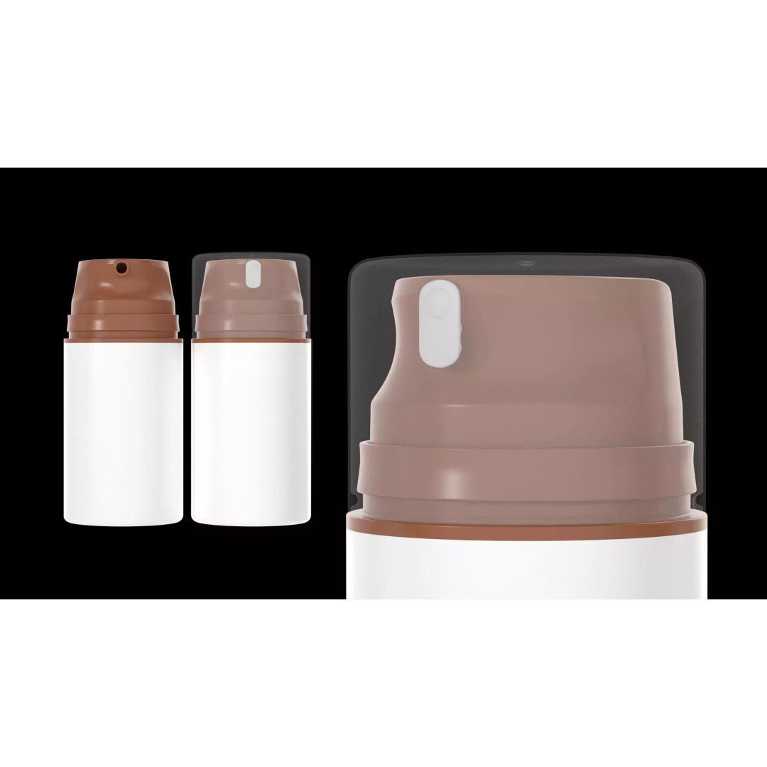 Airless Pump Bottle 3D Model – PBR Textured Blender Asset, FBX, OBJ - View 2