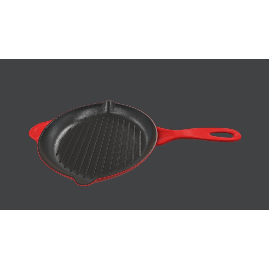 Cookware Frying Pan 3D Model – PBR Textured Game Ready Asset, FBX - View 10