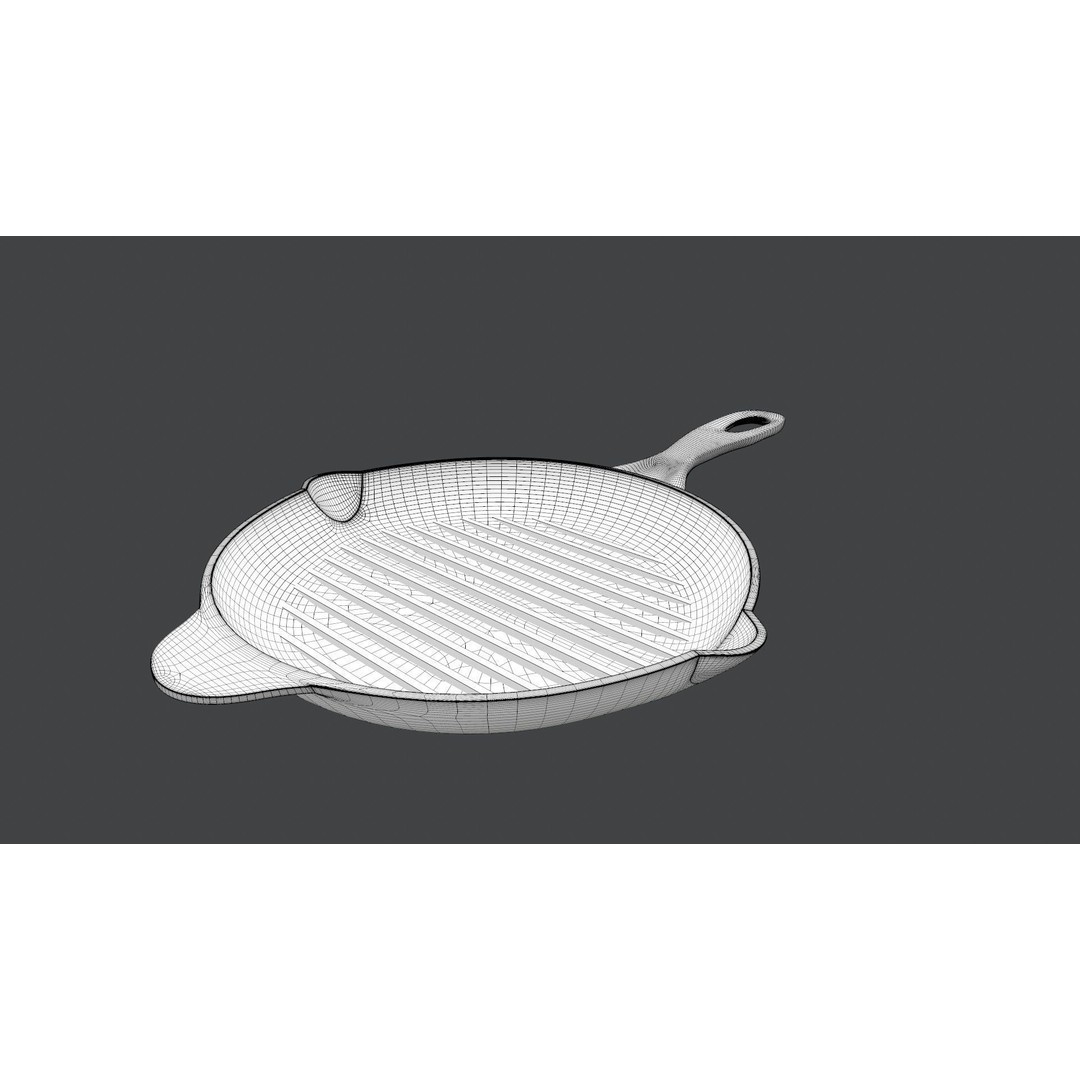 Cookware Frying Pan 3D Model – PBR Textured Game Ready Asset, FBX - View 12