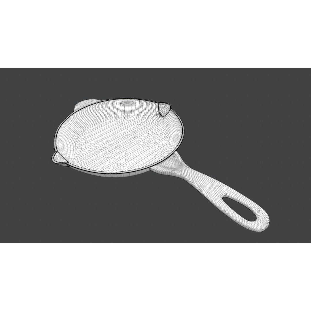 Cookware Frying Pan 3D Model – PBR Textured Game Ready Asset, FBX - View 13