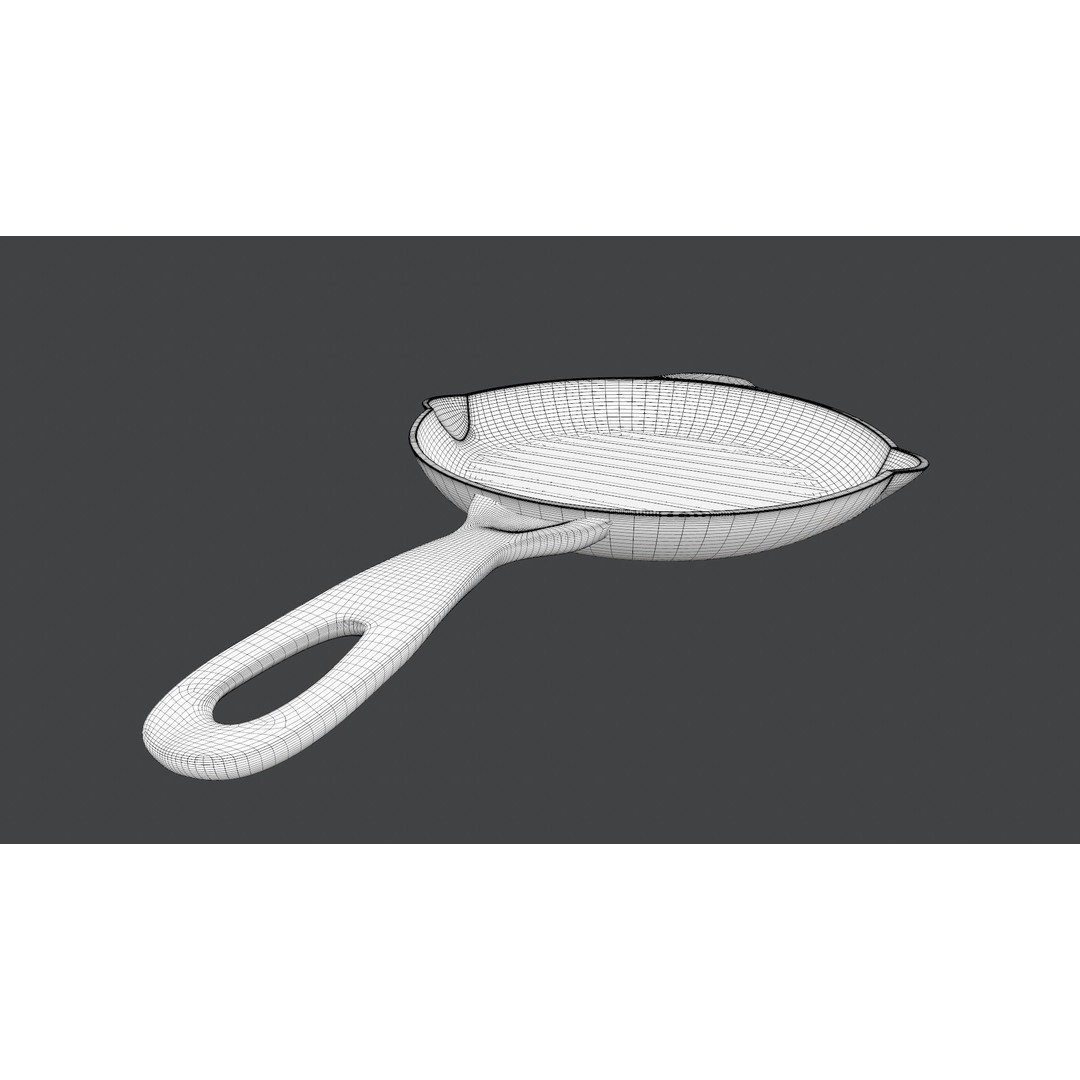 Cookware Frying Pan 3D Model – PBR Textured Game Ready Asset, FBX - View 15