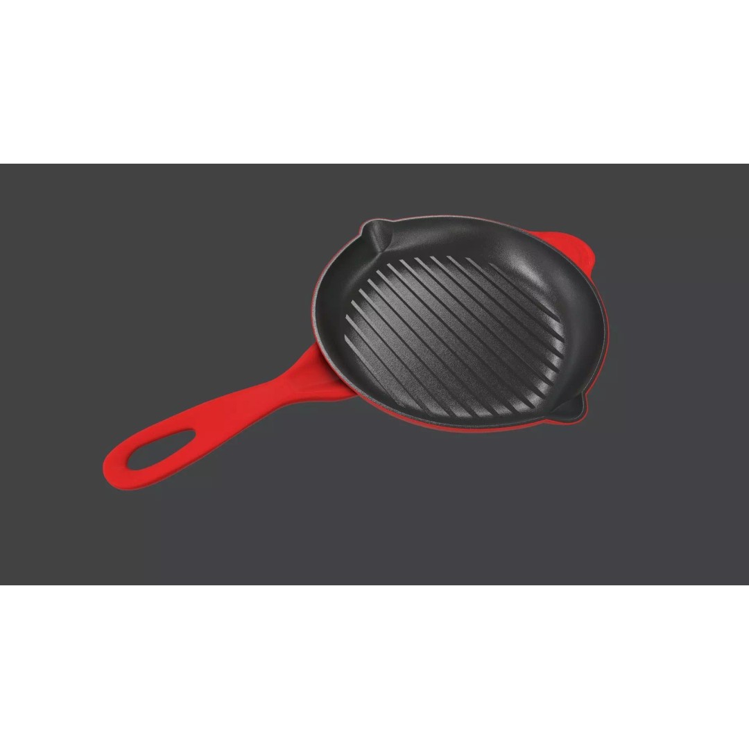 Cookware Frying Pan 3D Model – PBR Textured Game Ready Asset, FBX - View 2