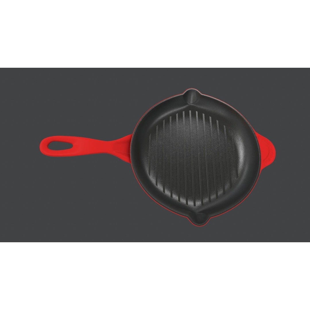 Cookware Frying Pan 3D Model – PBR Textured Game Ready Asset, FBX - View 3