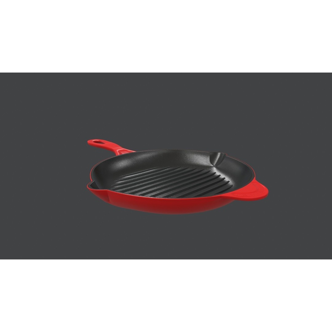 Cookware Frying Pan 3D Model – PBR Textured Game Ready Asset, FBX - View 4