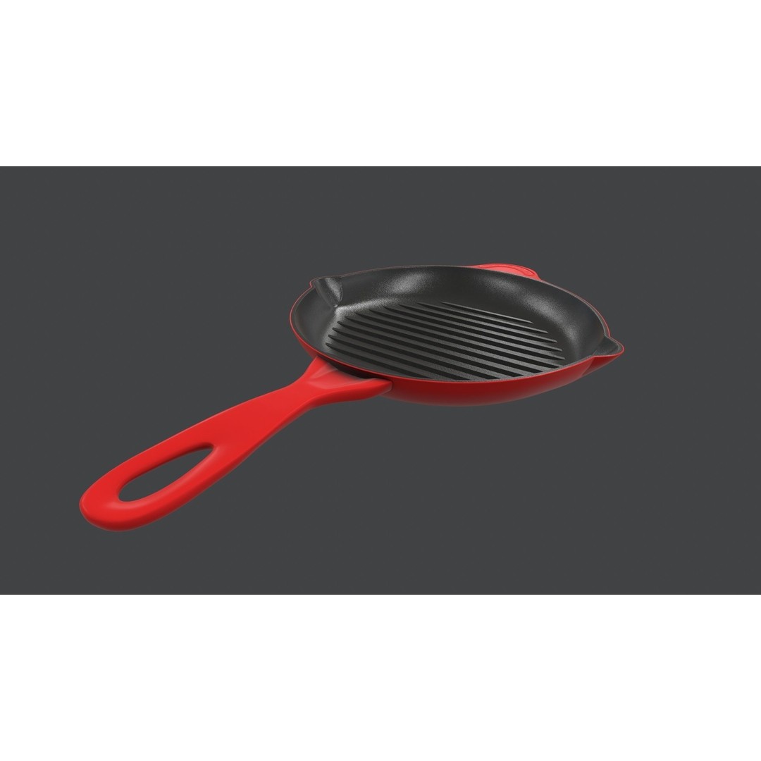 Cookware Frying Pan 3D Model – PBR Textured Game Ready Asset, FBX - View 5