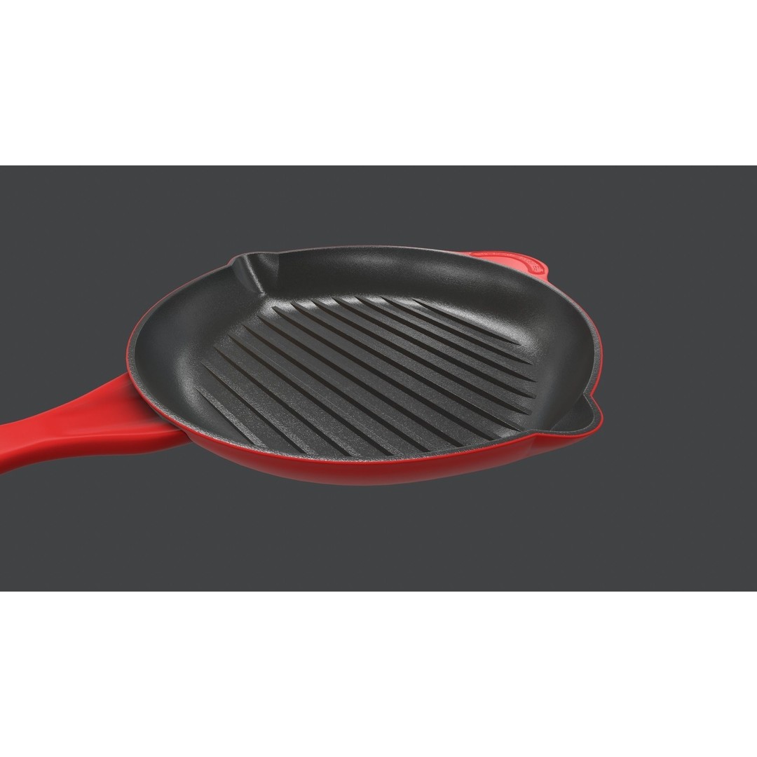 Cookware Frying Pan 3D Model – PBR Textured Game Ready Asset, FBX - View 6