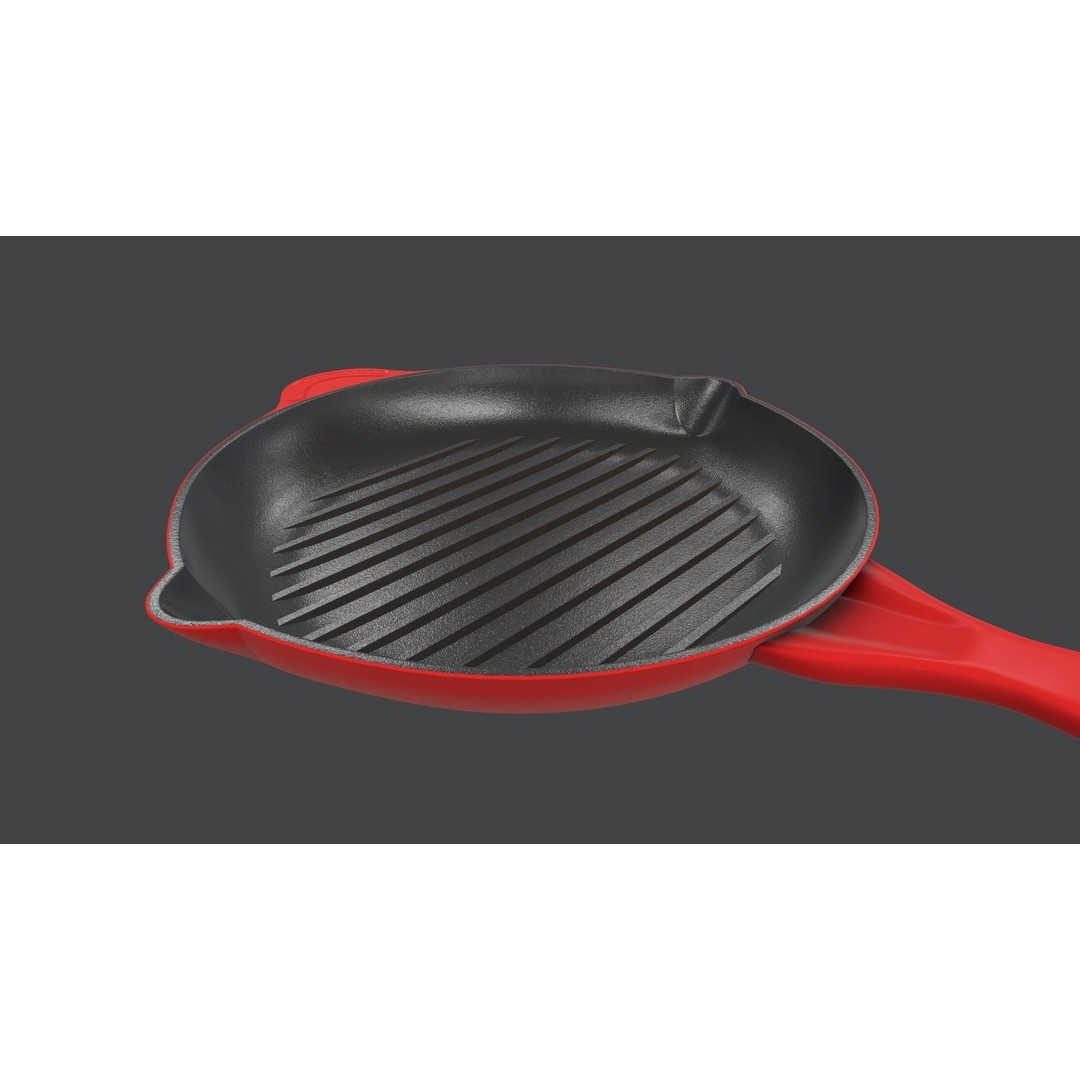 Cookware Frying Pan 3D Model – PBR Textured Game Ready Asset, FBX - View 7