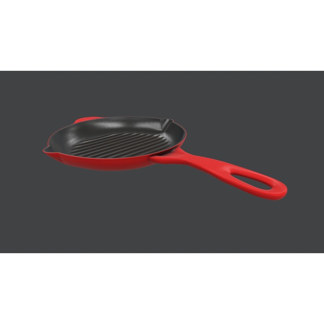 Cookware Frying Pan 3D Model – PBR Textured Game Ready Asset, FBX - View 8