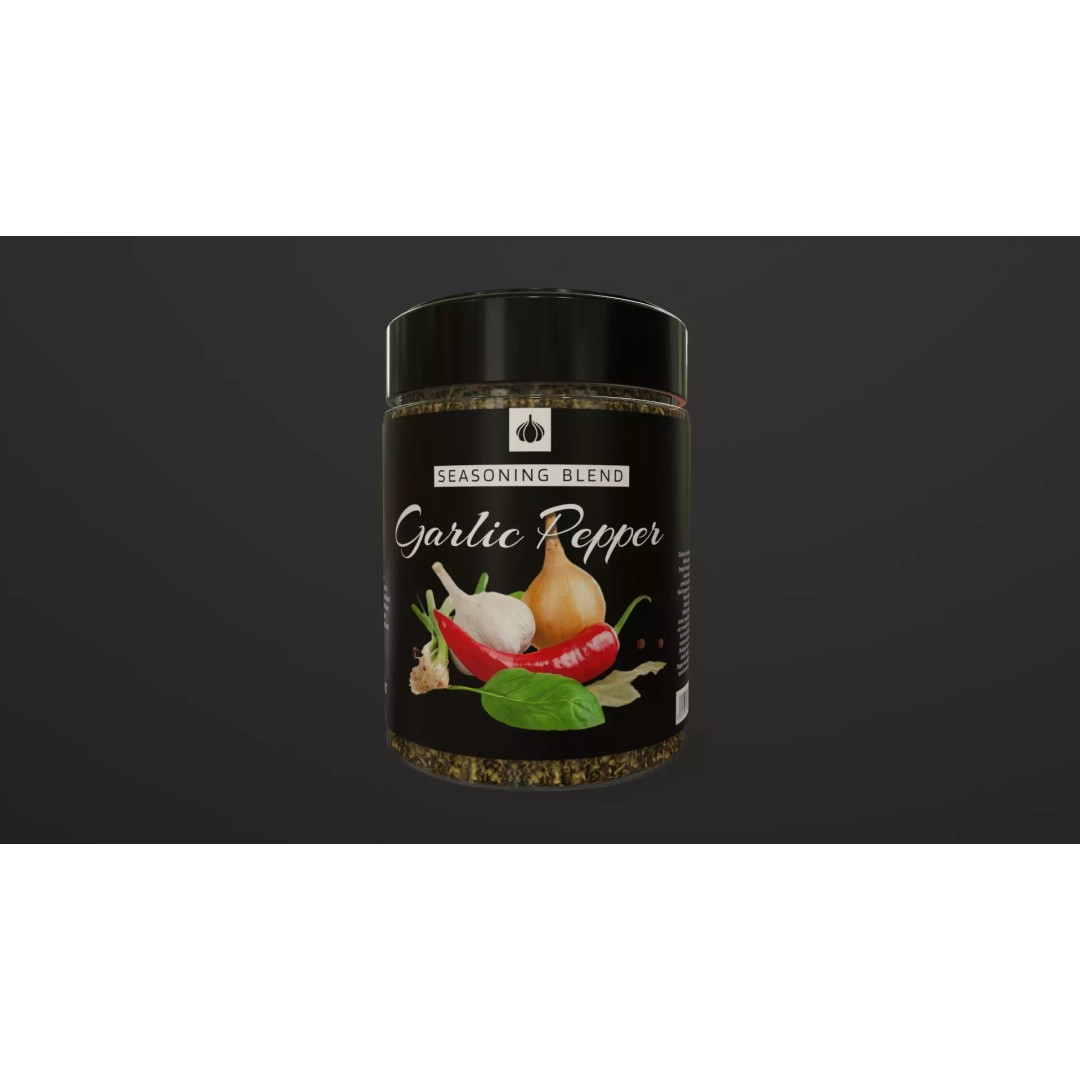 Garlic Pepper 3D Model – Low Poly PBR Food Asset, FBX - View 2