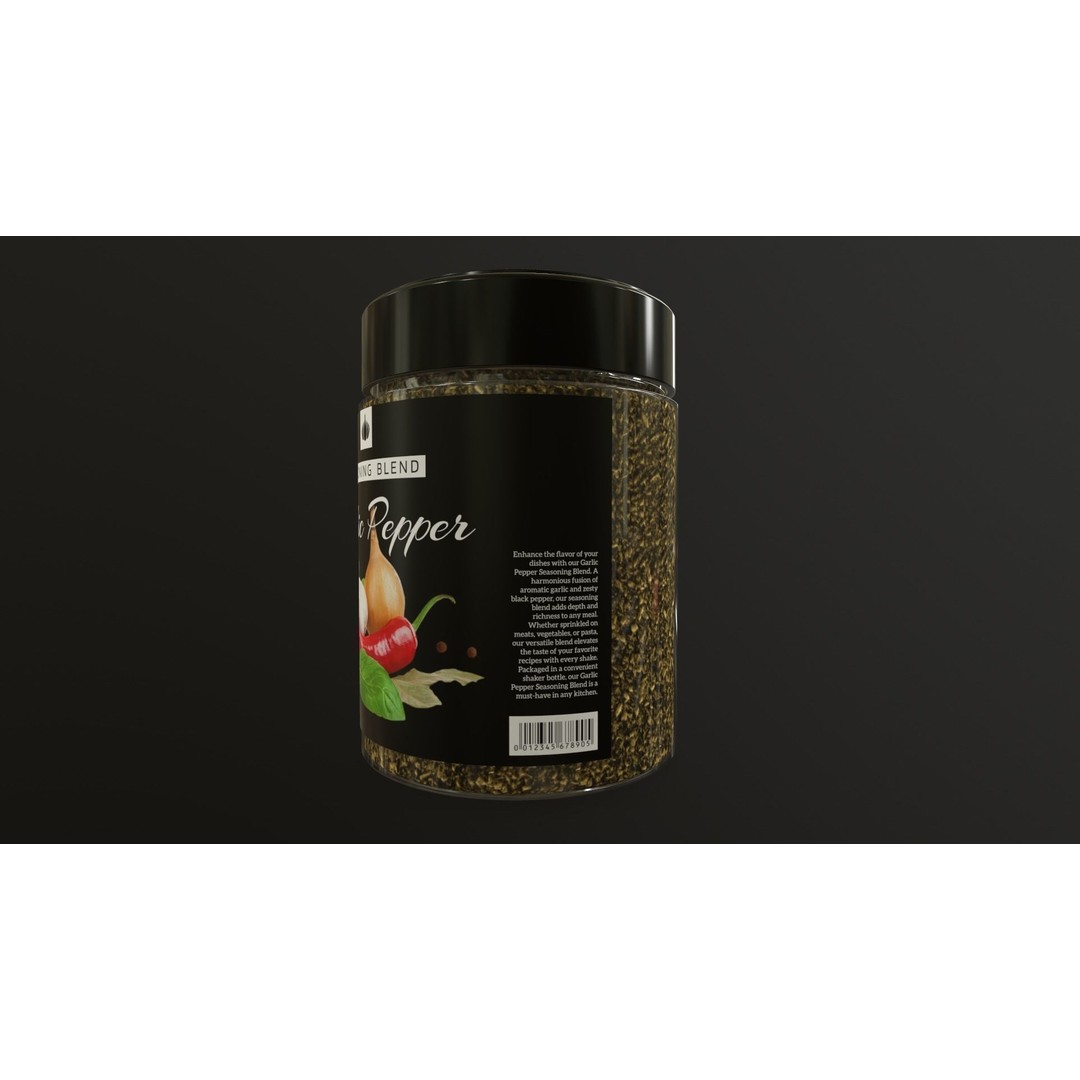 Garlic Pepper 3D Model – Low Poly PBR Food Asset, FBX - View 3