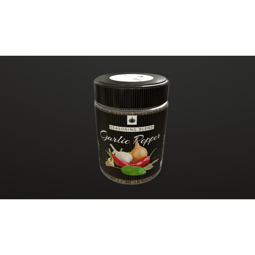 Garlic Pepper 3D Model – Low Poly PBR Food Asset, FBX - View 8