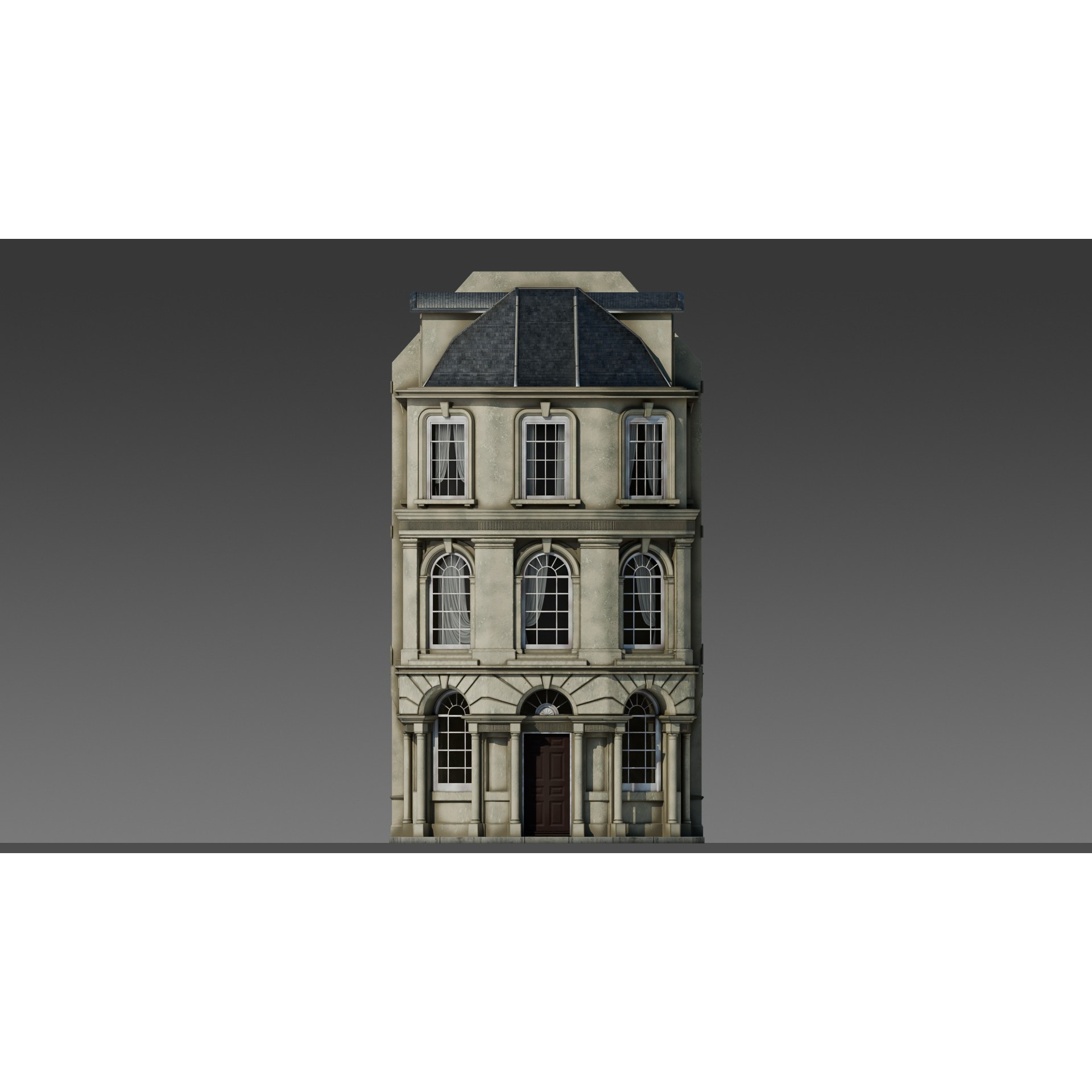 European Apartment Building Modular Set - Game-Ready 3D Model - View 12
