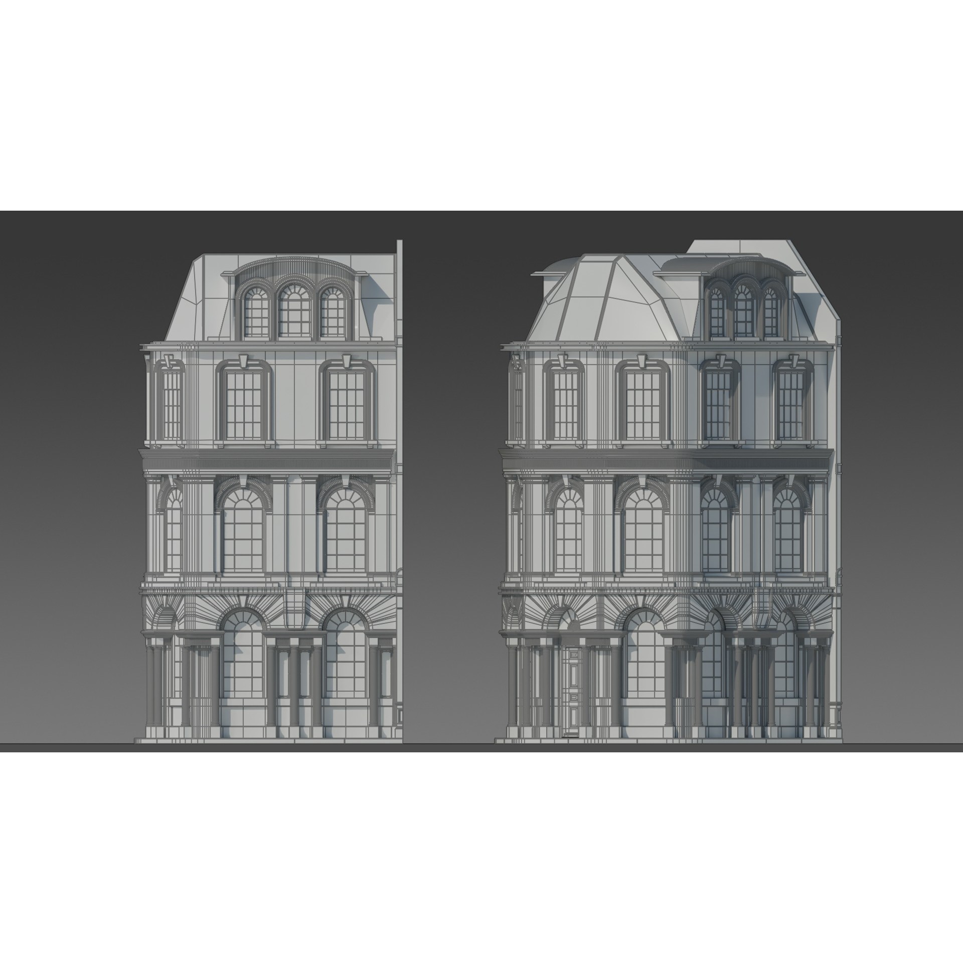European Apartment Building Modular Set - Game-Ready 3D Model - View 15