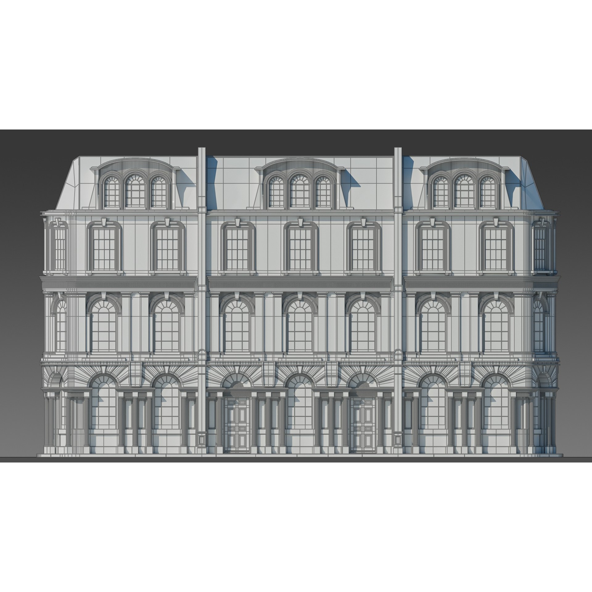 European Apartment Building Modular Set - Game-Ready 3D Model - View 16