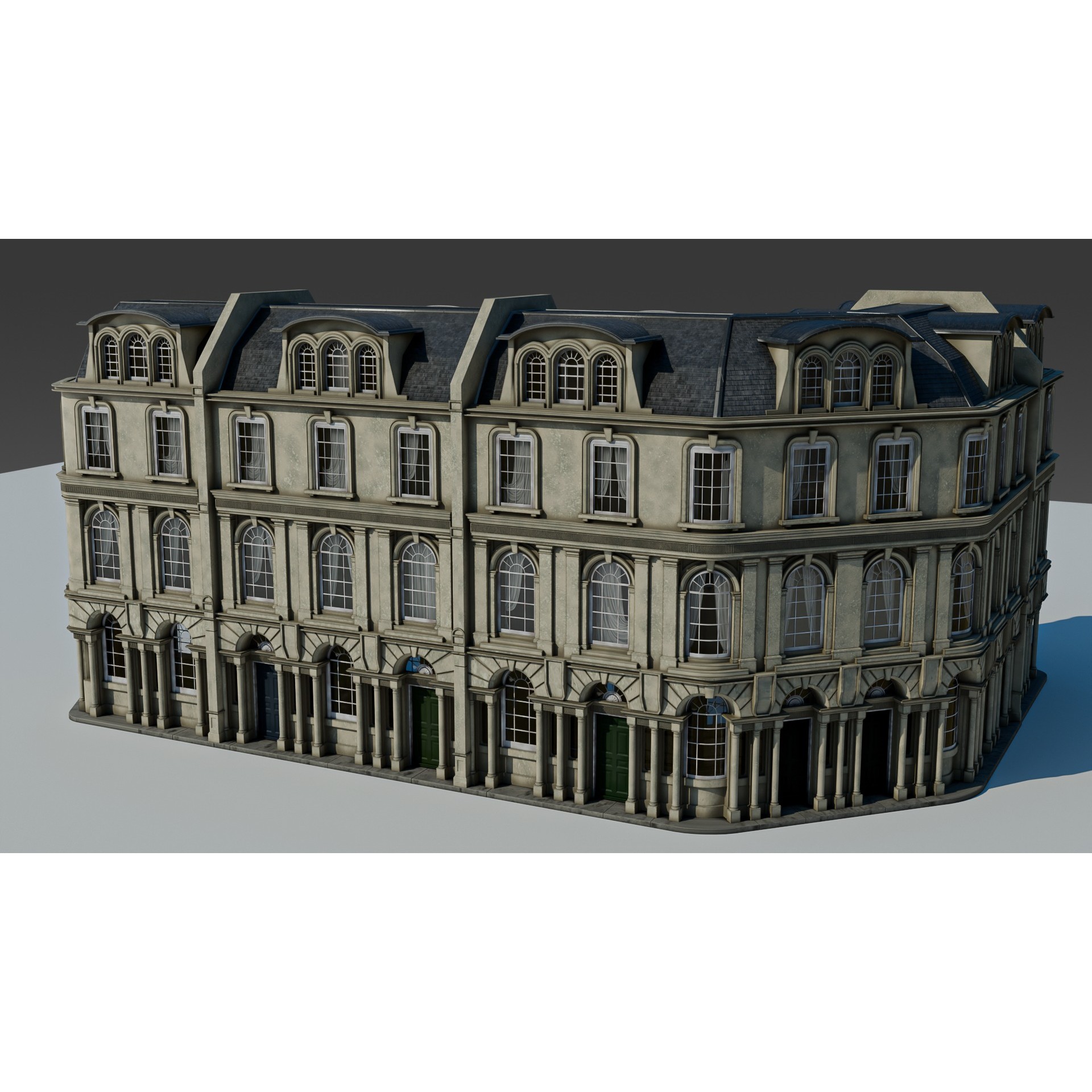 European Apartment Building Modular Set - Game-Ready 3D Model - View 17