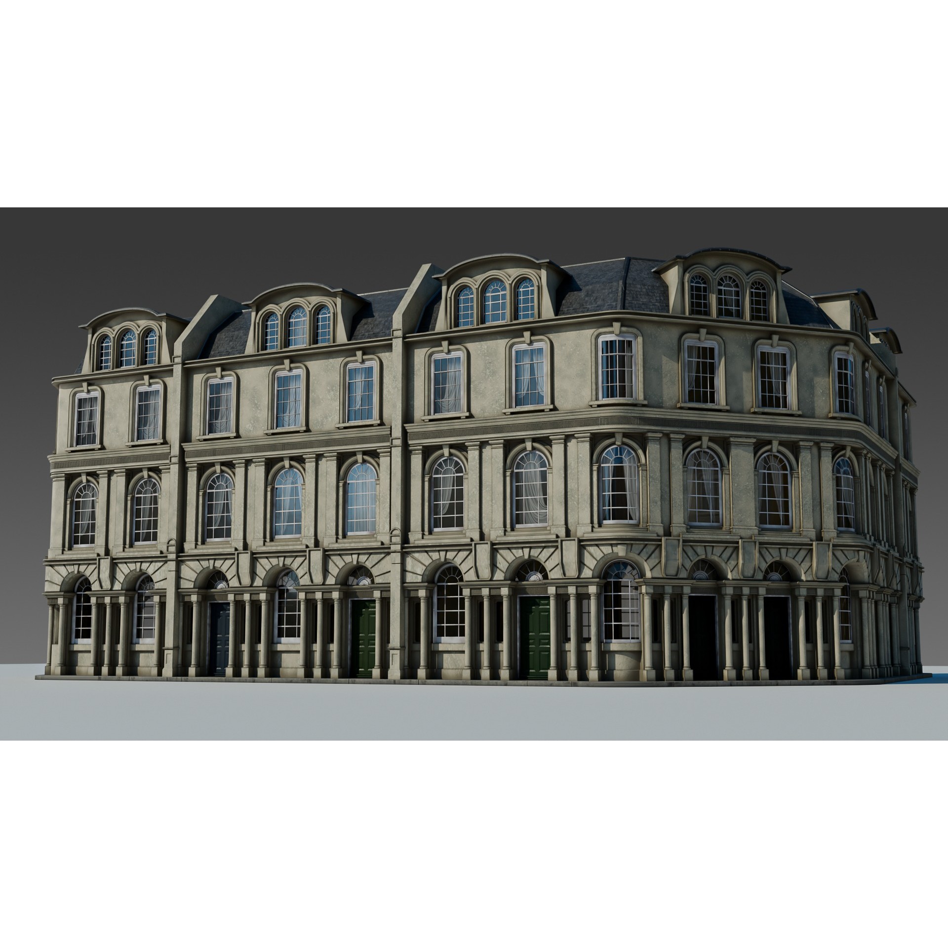 European Apartment Building Modular Set - Game-Ready 3D Model - View 18