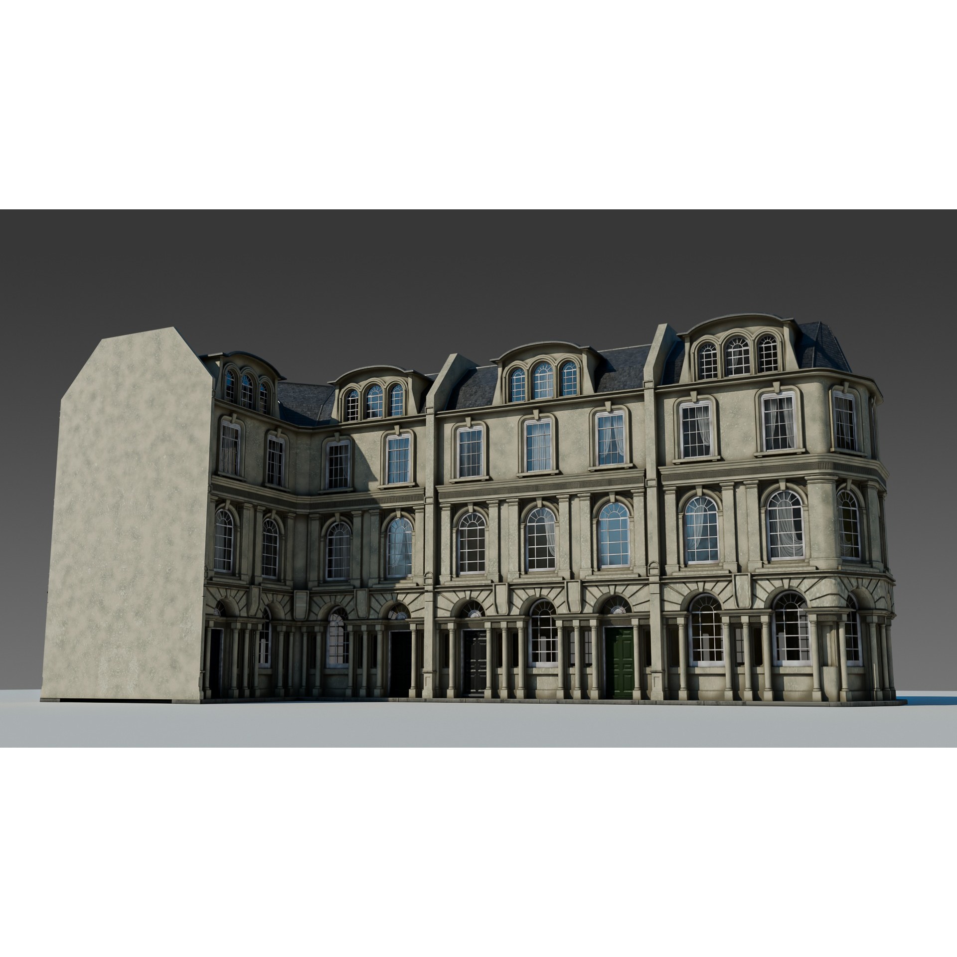 European Apartment Building Modular Set - Game-Ready 3D Model - View 19