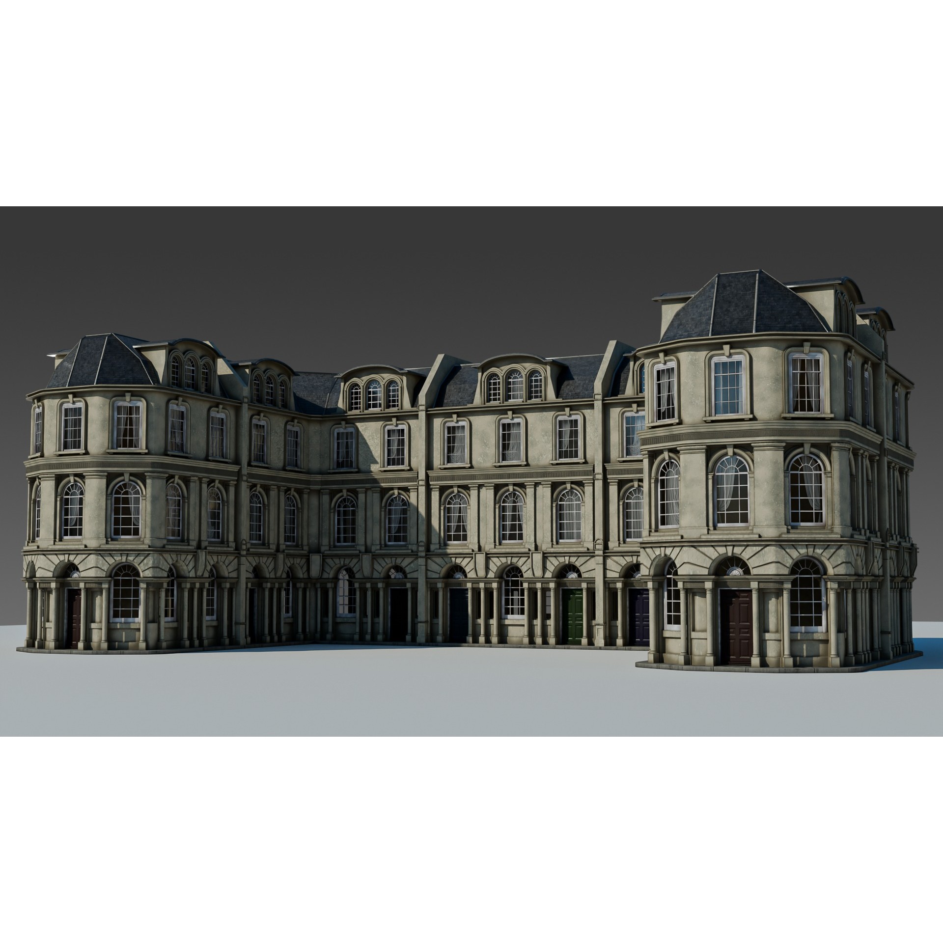 European Apartment Building Modular Set - Game-Ready 3D Model - View 20