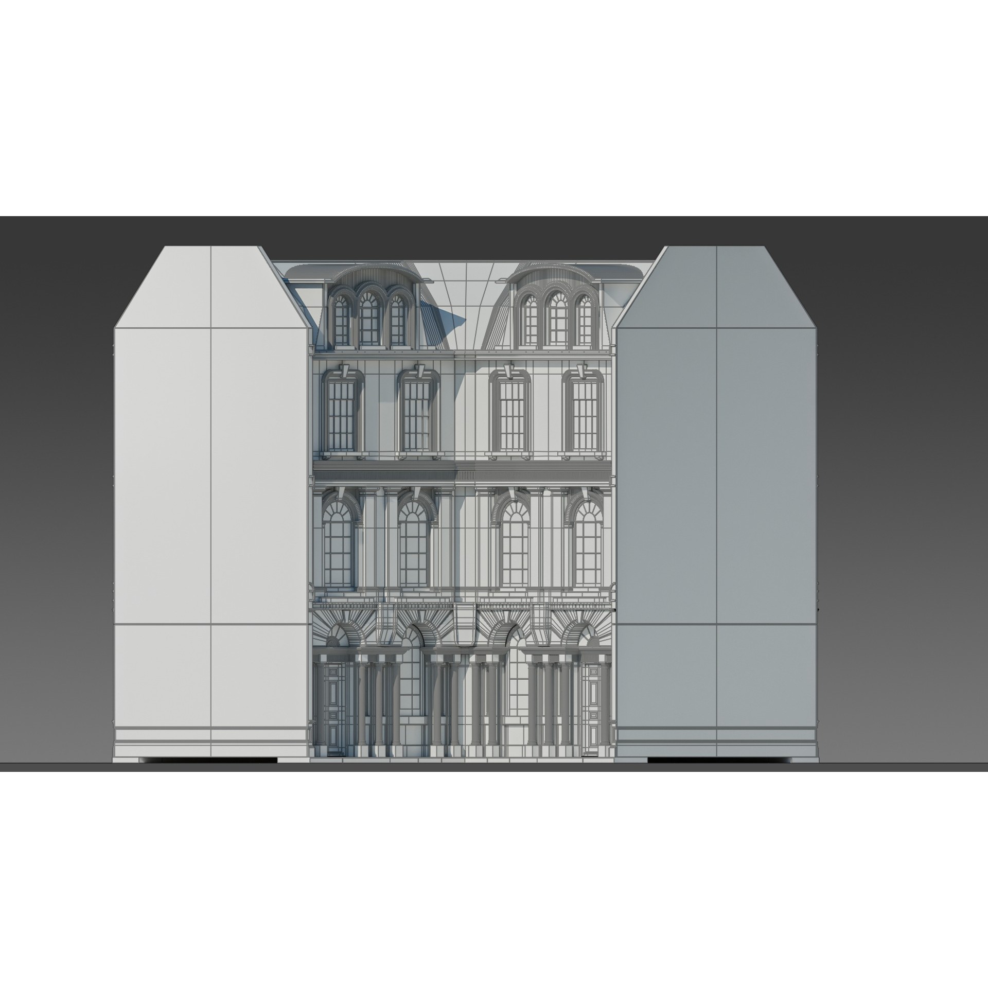 European Apartment Building Modular Set - Game-Ready 3D Model - View 8