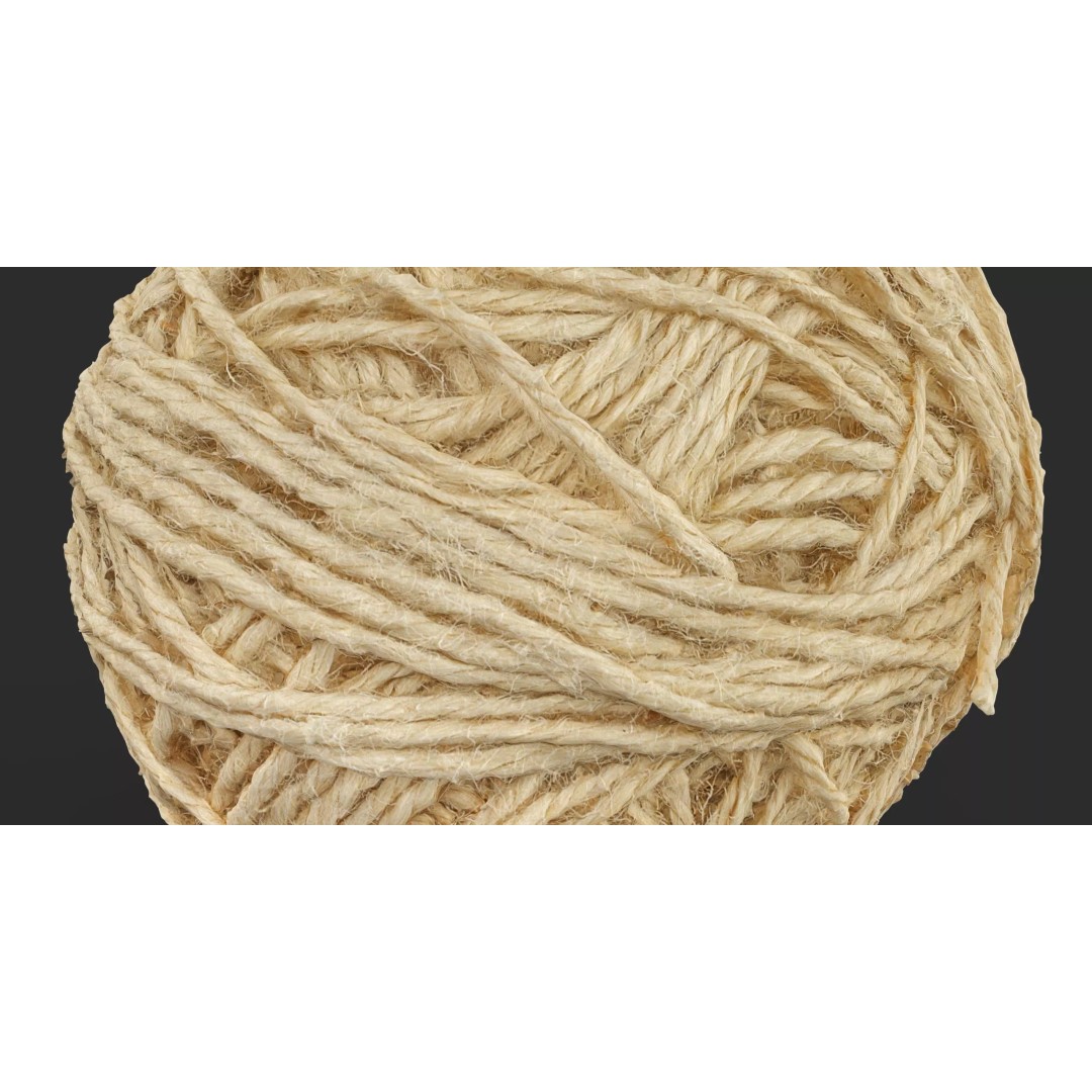 Ball of Thread 3D Model – Low Poly Game Asset, FBX, PBR Textures - View 2