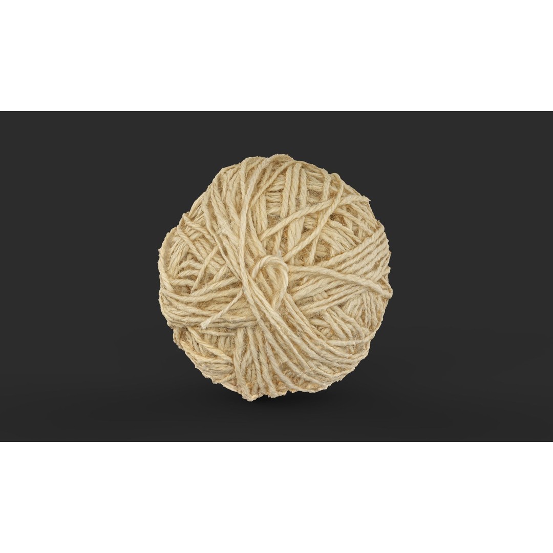Ball of Thread 3D Model – Low Poly Game Asset, FBX, PBR Textures - View 3