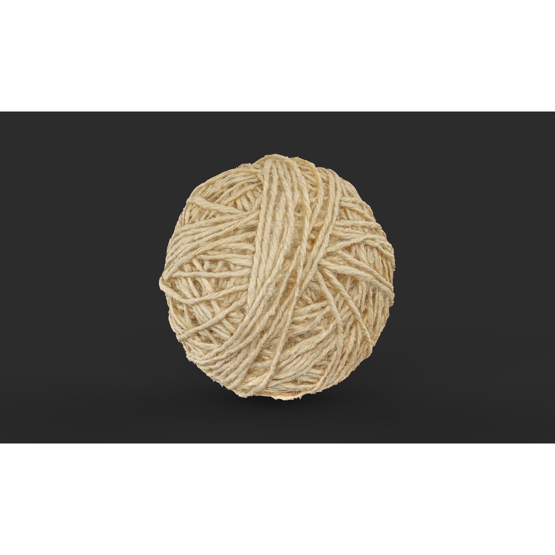 Ball of Thread 3D Model – Low Poly Game Asset, FBX, PBR Textures - View 5