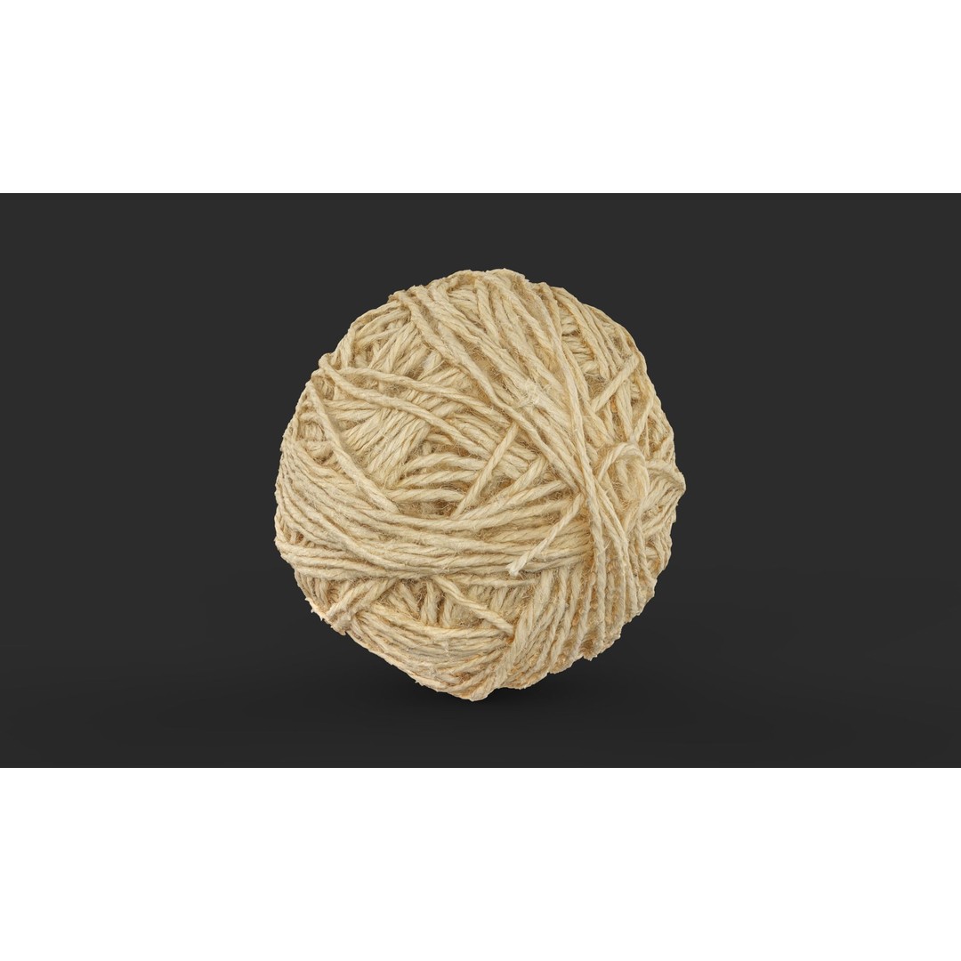 Ball of Thread 3D Model – Low Poly Game Asset, FBX, PBR Textures - View 7