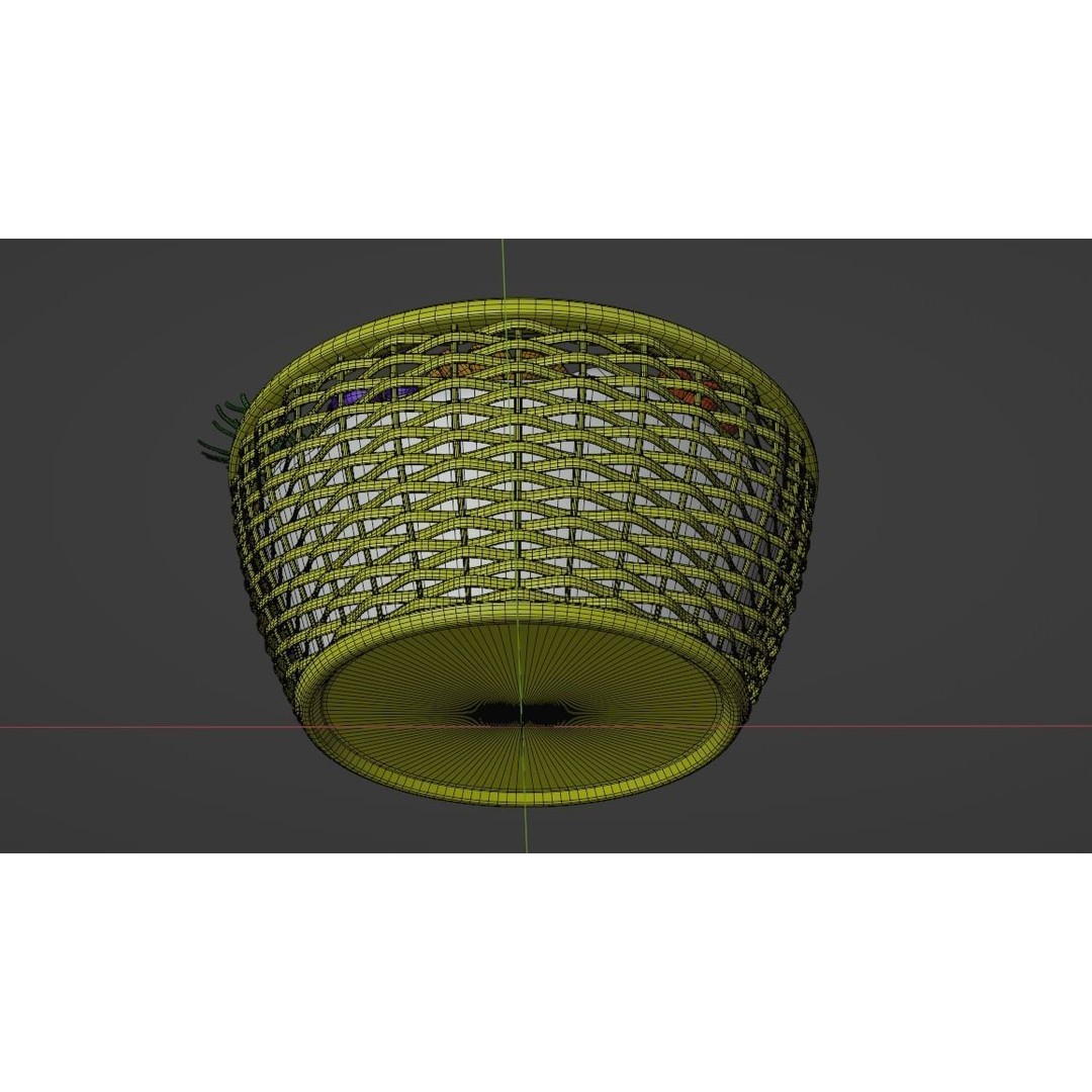 Potpourri 3D Model – Low Poly Decorative Basket with PBR Textures