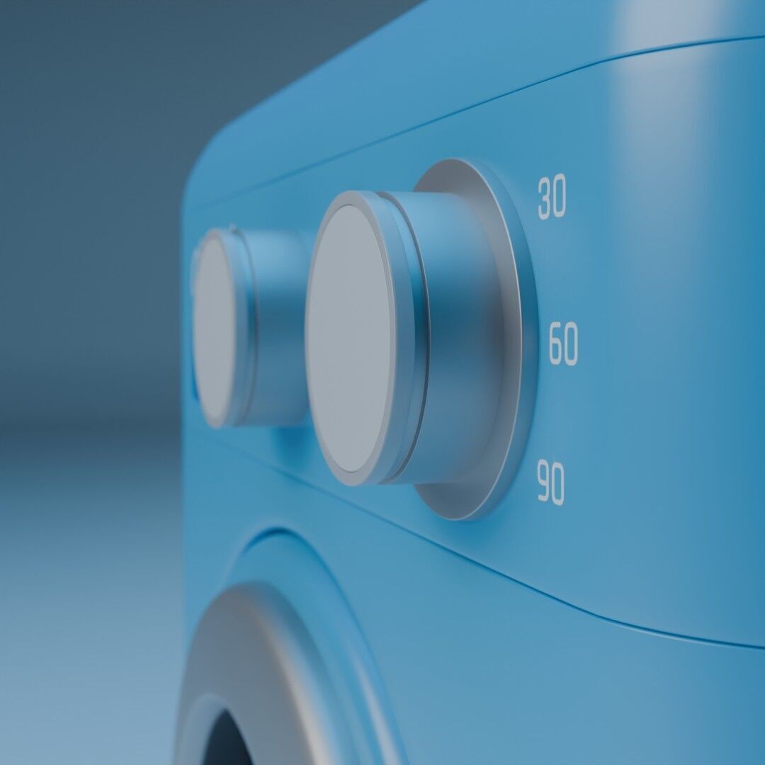 Washing Machine 3D Model – Low Poly Stylized Appliance, FBX - View 12