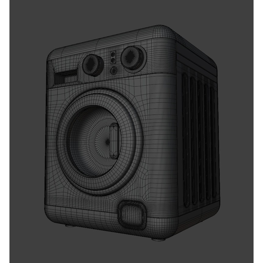 Washing Machine 3D Model – Low Poly Stylized Appliance, FBX - View 15