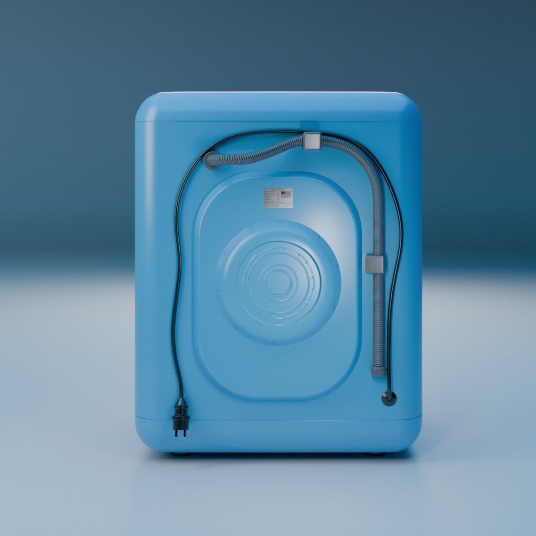 Washing Machine 3D Model – Low Poly Stylized Appliance, FBX - View 7