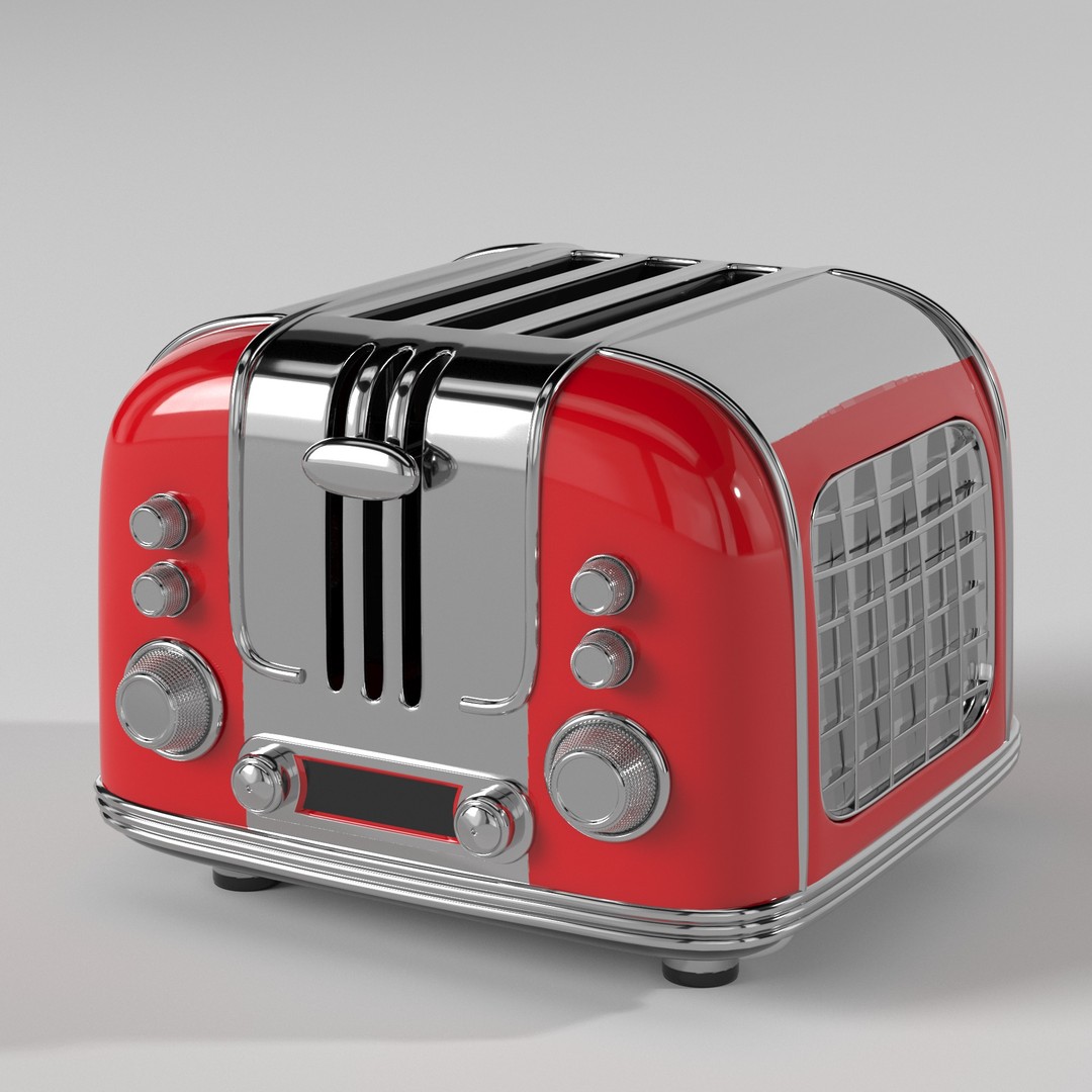 Toaster 3D Model – Low Poly Kitchen Appliance, FBX, PBR Textures - View 3