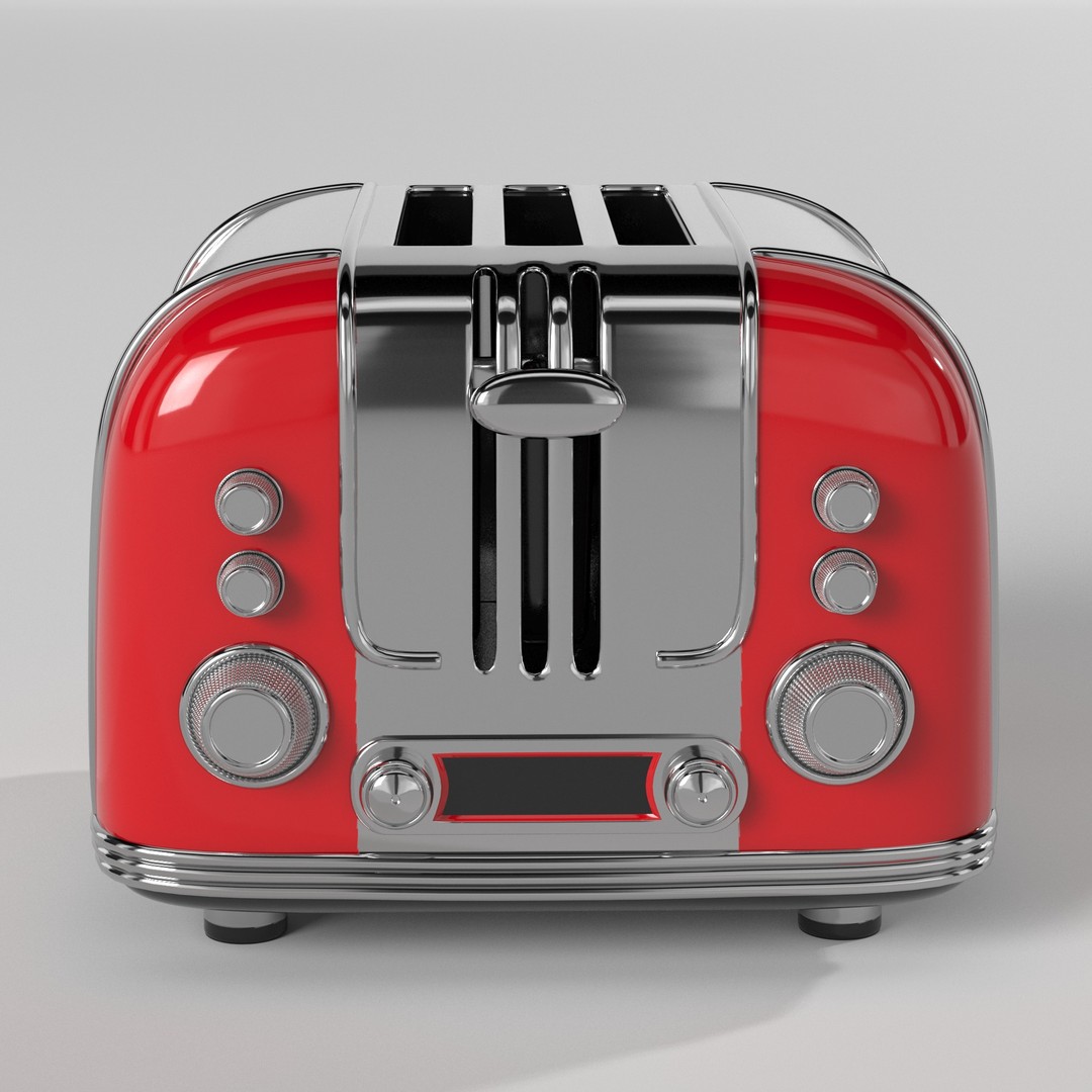 Toaster 3D Model – Low Poly Kitchen Appliance, FBX, PBR Textures - View 4