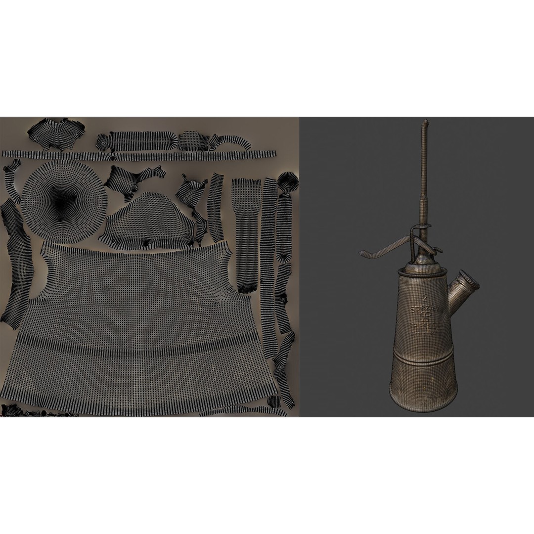 Vintage Oil Can 3D Model – Low Poly Game Ready, PBR Textures, FBX - View 10