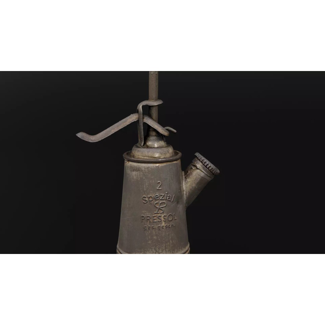 Vintage Oil Can 3D Model – Low Poly Game Ready, PBR Textures, FBX - View 2