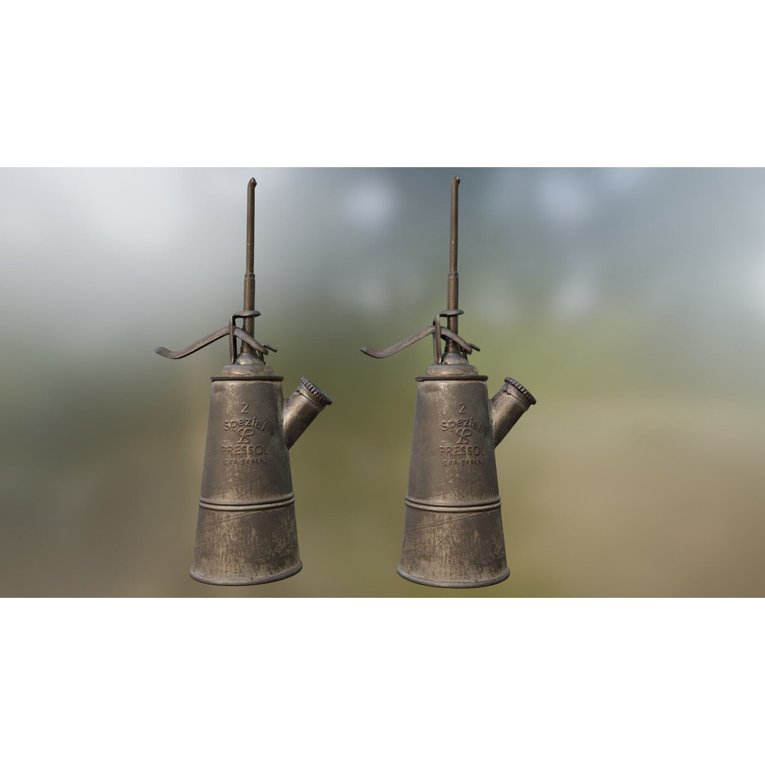 Vintage Oil Can 3D Model – Low Poly Game Ready, PBR Textures, FBX - View 7