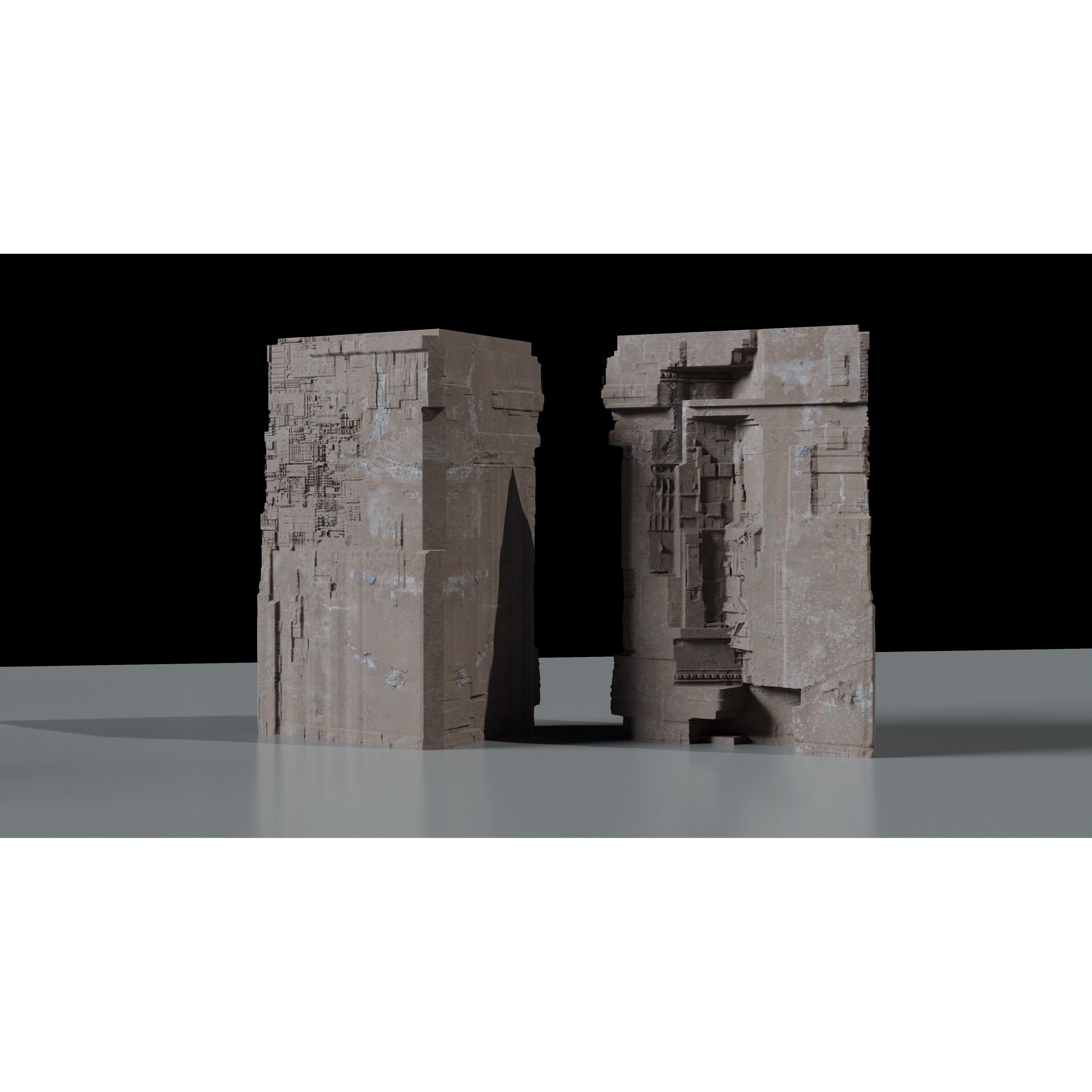 Ancient Sci-Fi Kitbash - Game-Ready 3D Model