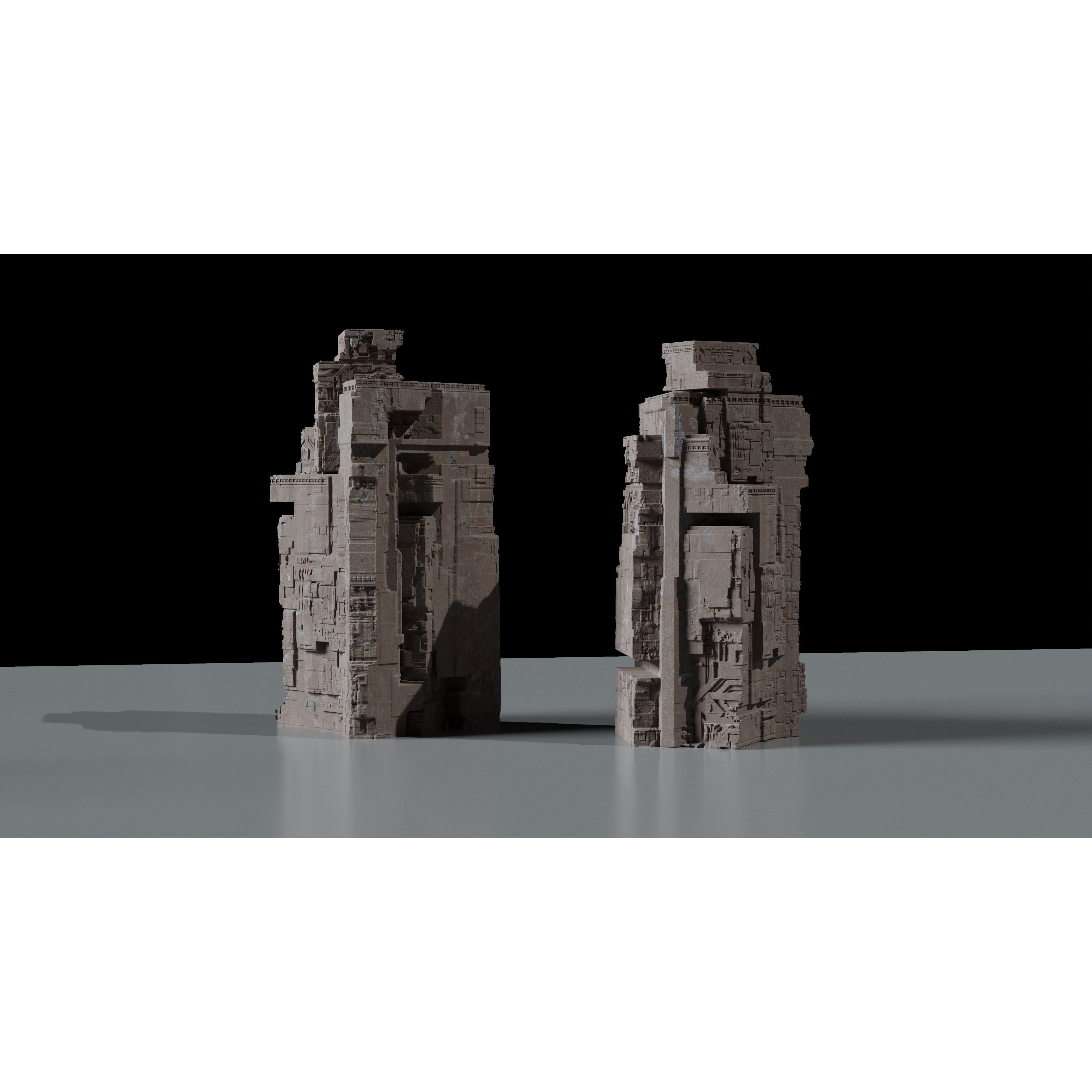 Ancient Sci-Fi Kitbash - Game-Ready 3D Model - View 11
