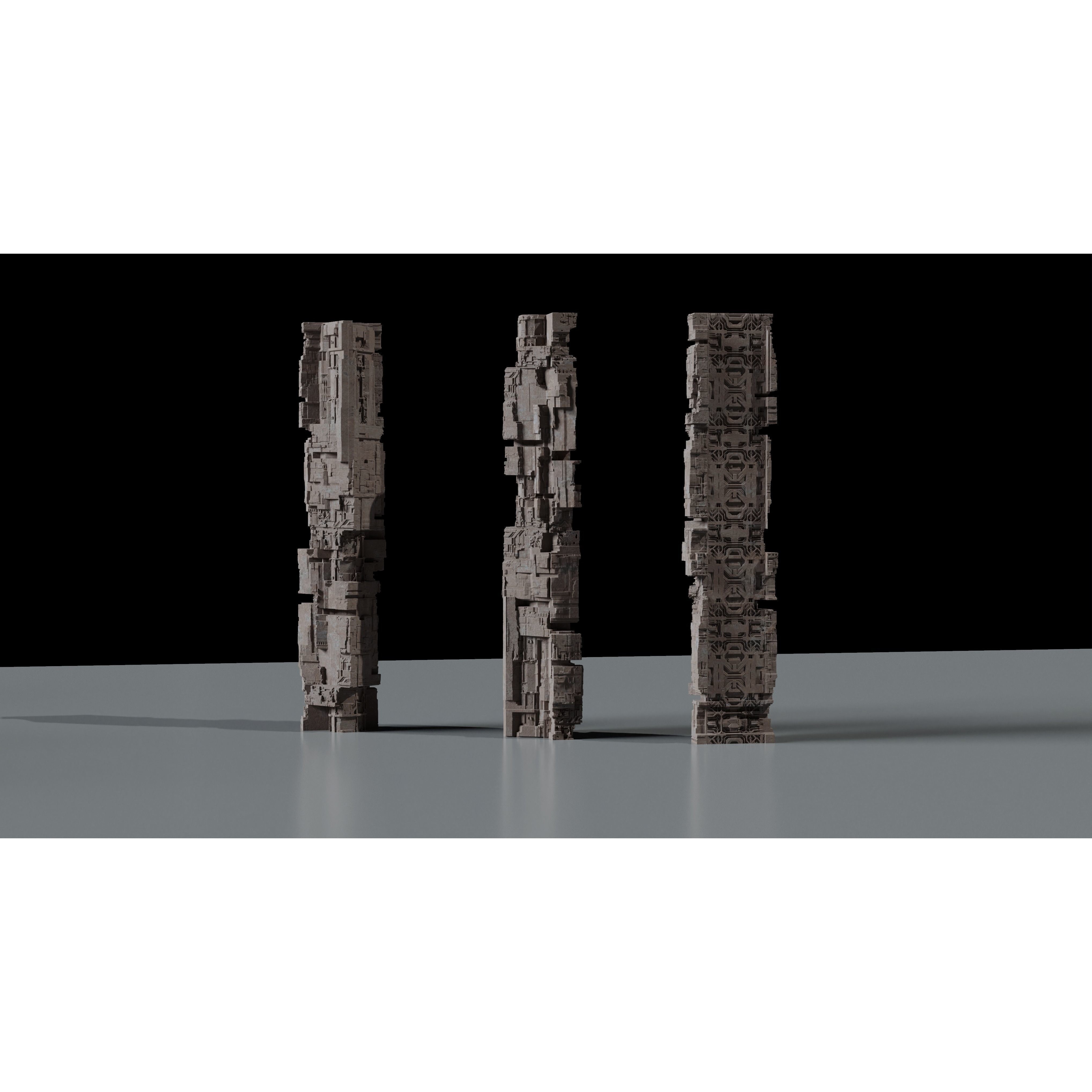 Ancient Sci-Fi Kitbash - Game-Ready 3D Model - View 7