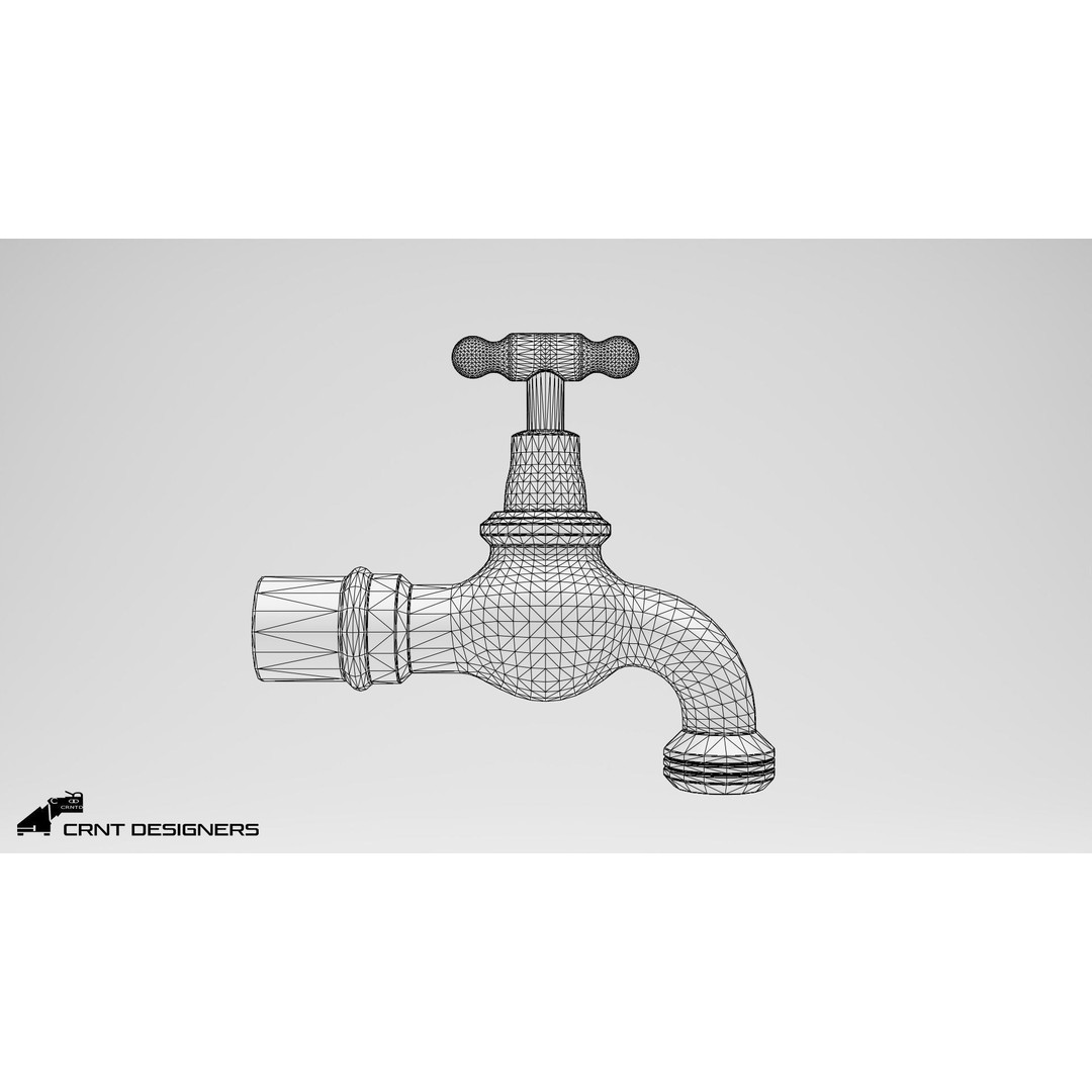 Old Water Tap 3D Model – Low Poly PBR Kitchenware Asset, FBX & OBJ - View 4
