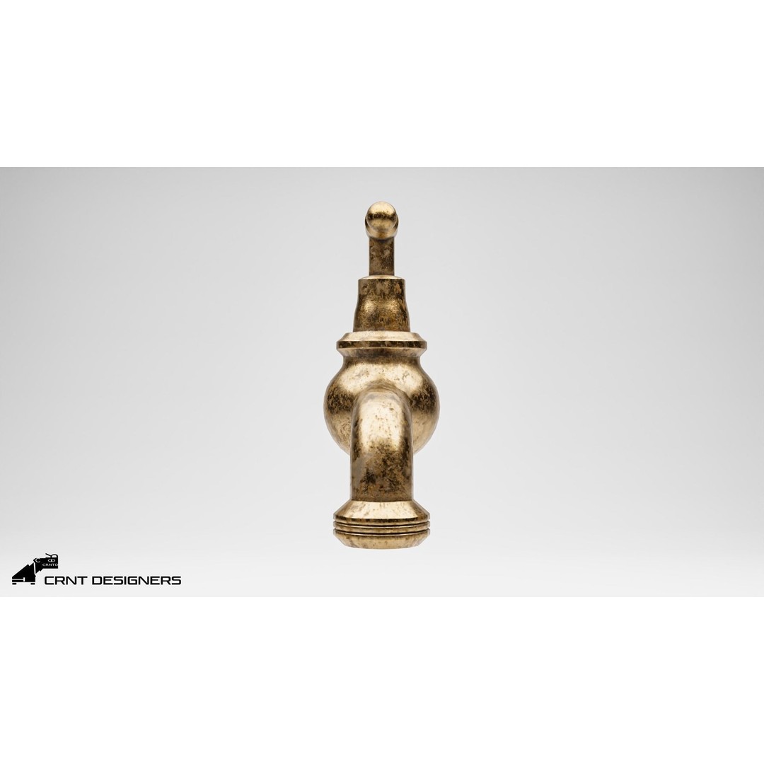 Old Water Tap 3D Model – Low Poly PBR Kitchenware Asset, FBX & OBJ - View 5