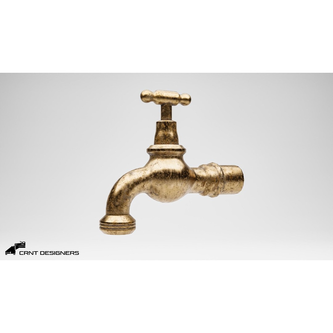 Old Water Tap 3D Model – Low Poly PBR Kitchenware Asset, FBX & OBJ - View 6