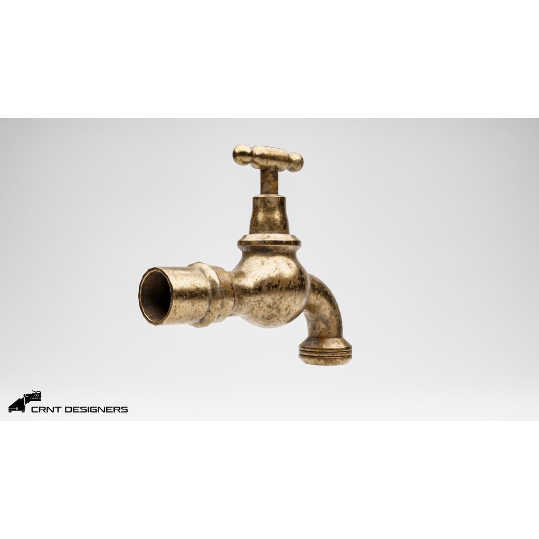 Old Water Tap 3D Model – Low Poly PBR Kitchenware Asset, FBX & OBJ - View 7