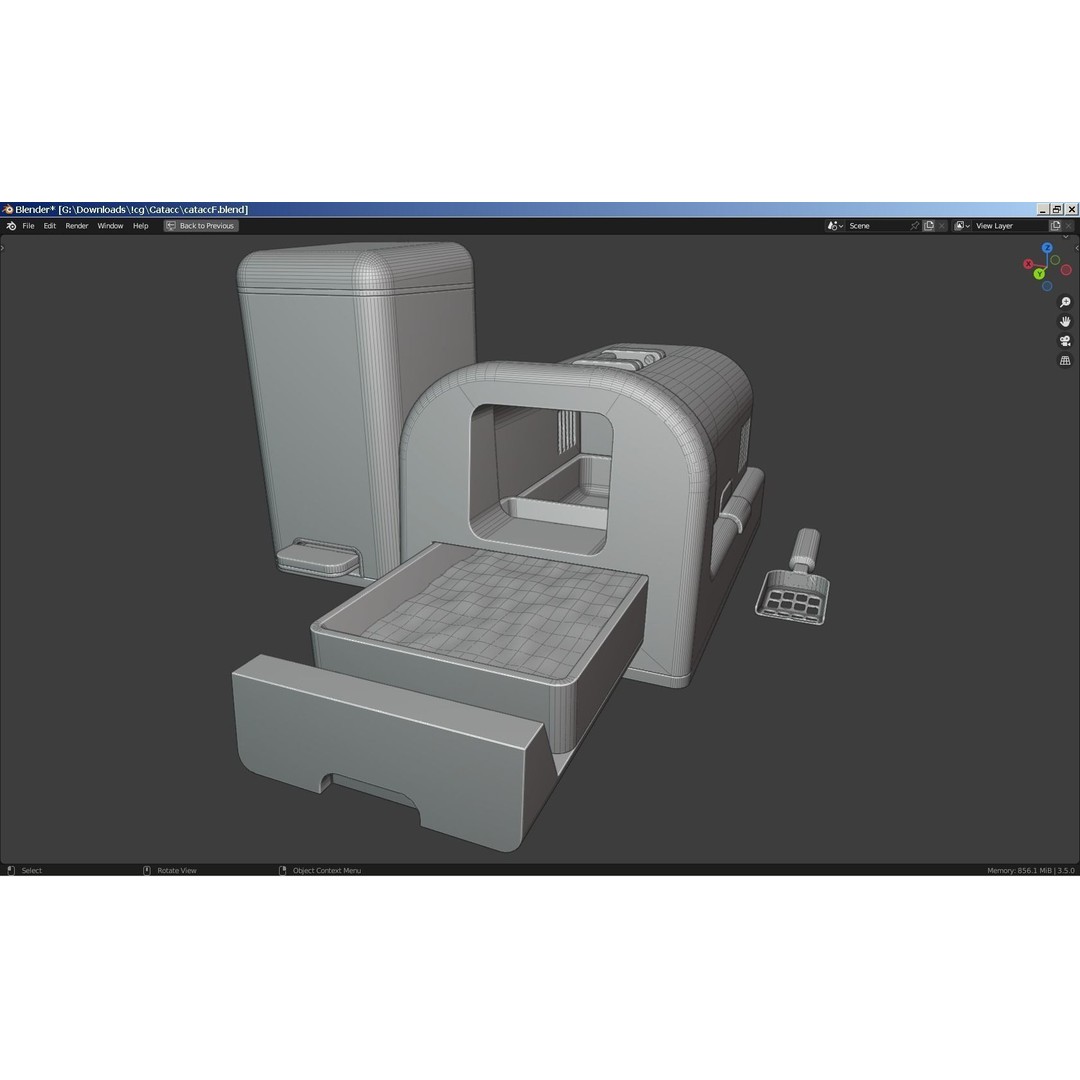 Cat Equipment 3D Model – Realistic PBR Bundle for Unity, FBX, OBJ - View 11