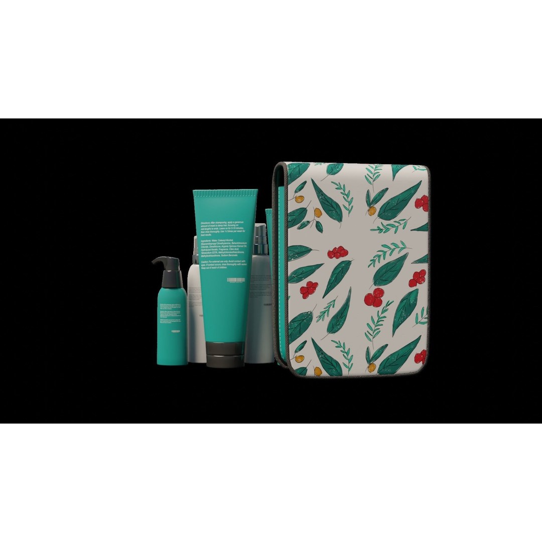 Holiday Hair Care Kit 3D Model – PBR Textured Blender Asset - View 4