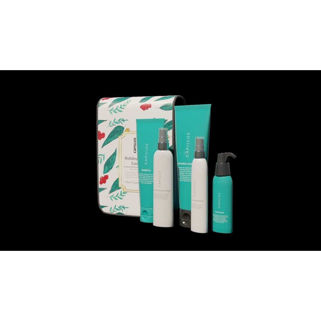 Holiday Hair Care Kit 3D Model – PBR Textured Blender Asset - View 6