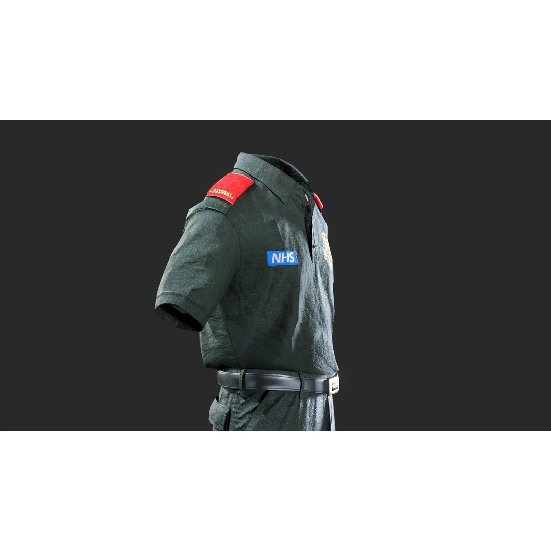 London Ambulance Service NHS Trust Uniform 3D Model – Low Poly PBR Game Asset, FBX - View 10