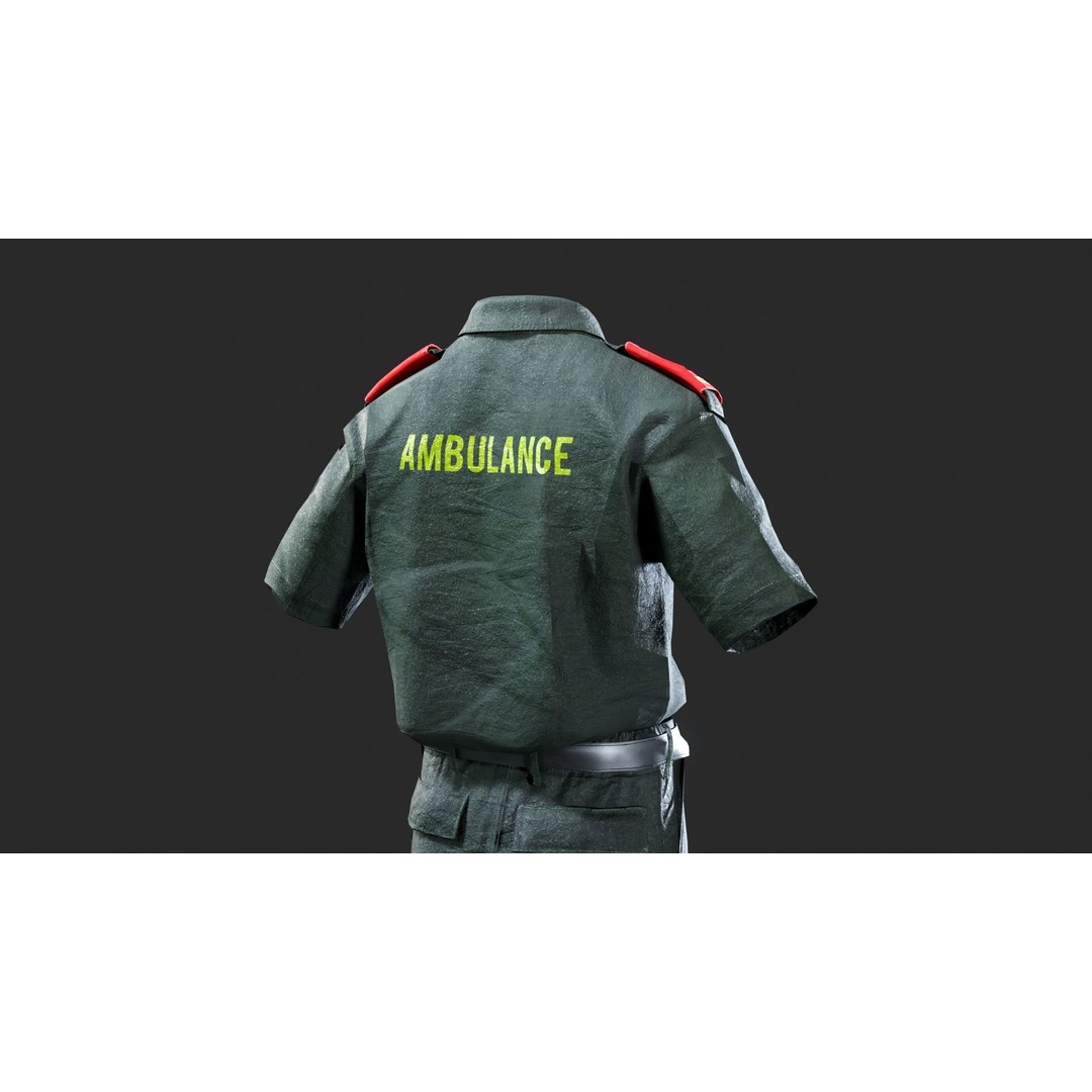 London Ambulance Service NHS Trust Uniform 3D Model – Low Poly PBR Game Asset, FBX - View 11