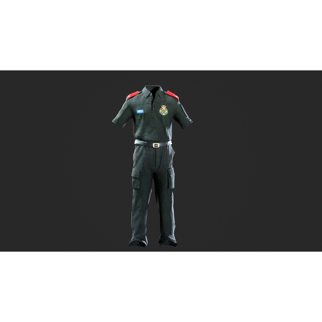 London Ambulance Service NHS Trust Uniform 3D Model – Low Poly PBR Game Asset, FBX - View 3