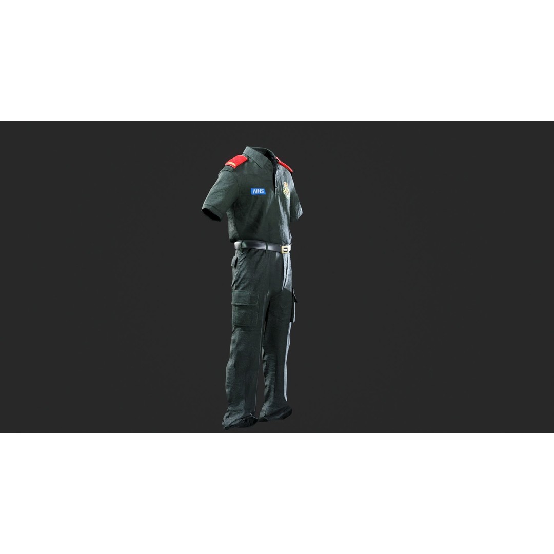 London Ambulance Service NHS Trust Uniform 3D Model – Low Poly PBR Game Asset, FBX - View 4
